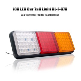 TOTMOX 2Pcs Turn Signal Light 108 LED Rear Tail Light Lamps 24V Brake Stop Lights Waterproof Lighting for Truck Trailer