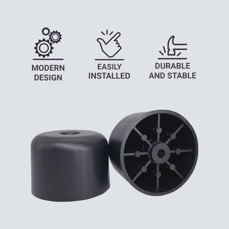 20 x Black Plastic Furniture Legs Height 35mm Round Diameter
