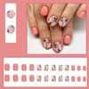 AkiliBIELY Short Press on Nails Square Pink White Black Green
