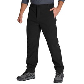 Jawtut Mens Hiking Pants Water Repellent Outdoor Snow Skiing Camping Fleece Lined Insulated Winter Pants (6085-Black 36)