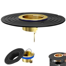 Shower Floor Drain Back Flow Prevent, One Way Drain Valve Sewer Bathroom Floor Drain Insert Odor Repellent, Suitable for The Drainage Pipe 1.25-1.65in, The Minimum Drainage Depth of 2in (Brass+Black)