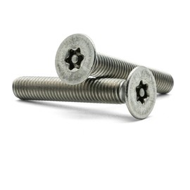 Hippo Hardware M8 (8mm X 20mm) Torx Pin Countersunk Security Bolts Anti Vandal Tamper Proof 6 Lobe Star Screws A2 Stainless Steel With Drive Bit (Pack of 3)