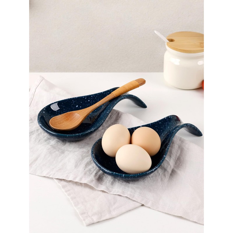 ANTIS'S HOME Ceramic Spoon Rest, Starry Night Glaze Spoon Holder,