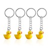 4 Pieces Small Yellow Duck Keychains, Creative Cartoon Keychains, Mini