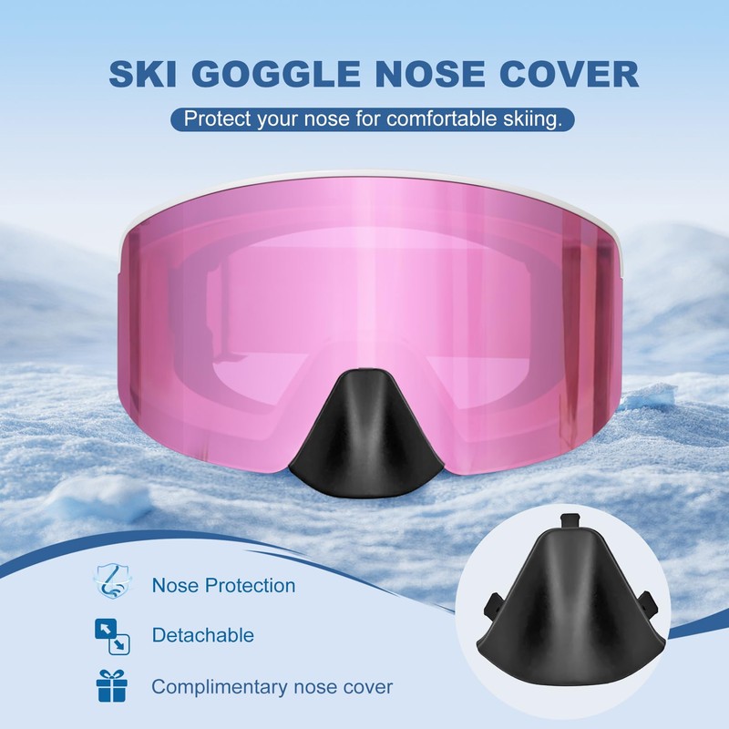 EXP VISION Ski/Snowboard Goggles, Magnetic Lens Snow Goggles with Anti-Fog