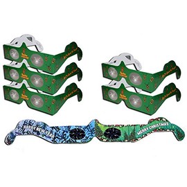 HolidayEyes(R) 6 Pair - 3D Christmas Glasses - REINDEER Christmas Glasses 6 pair variety pack - 5 Reindeer Glasses and 1 Christmas/New Years Fireworks Glasses - ready to wear
