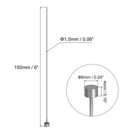 QUARKZMAN Pack of 10 Straight Ejector Pins, 1.5mm (0.06") Diameter, SKD61 Round Tip, 150mm (6") Long for Mechanical Maintenance