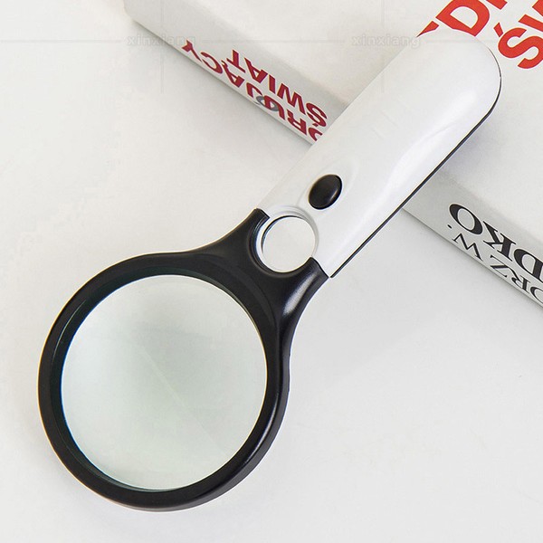 LED 5x 10x portable magnifying glass large circular magnifier /