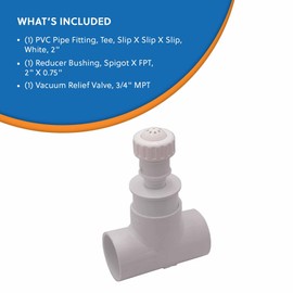 Solar Pool Supply Vacuum Relief Valve for SwimJoy & SwimLux Solar Pool Heaters | Simplify Gravity Drainage in Solar Panel Pool Systems and Piping to Maximize Warmth and Minimize Buildup