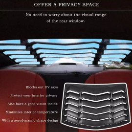 Bonbo Rear Window Louver Sun shade Scoop Cover Matte Black for Ford Mustang 1994-2004