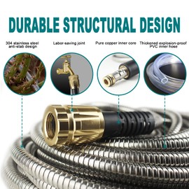 Non-Expanding Garden Hose 10FT – Flexible, Burst-Resistant, Anti-Kink, Lightweight & Durable for Outdoor Use(Grey 50FT)