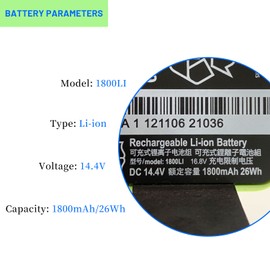 1800mAh 1800LI Battery for iRobot Roomba 985/980/965/960/900/896/895/891/890/880/870/860/850/805/801/800/790/780/770/760/700/695/690/680/675/670/660/640/620/615/614/600 14.4V 26Wh