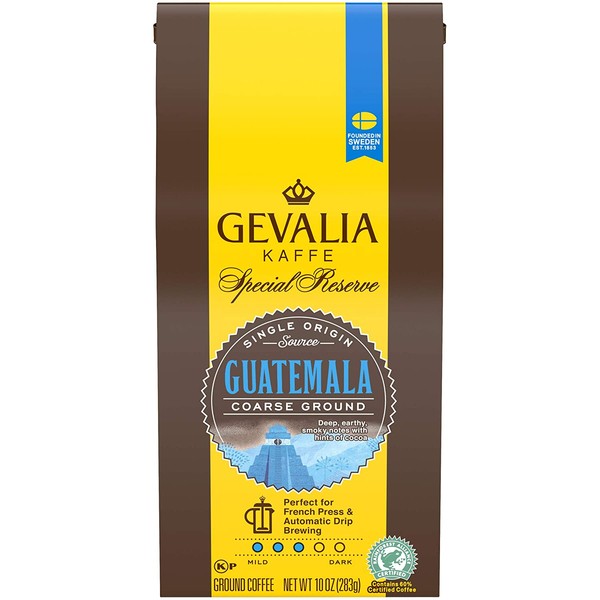 Gevalia Special Reserve Guatemala Coarse Medium Roast Ground Coffee (10 oz Bag)