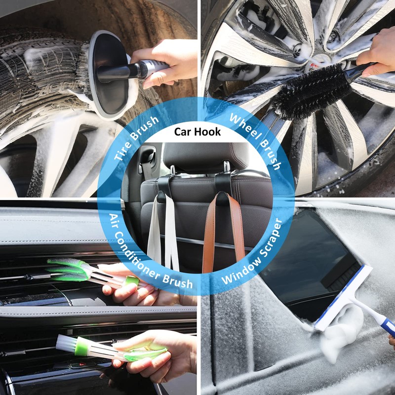 AUTODECO 41Pcs Car Cleaning Wash Kit Interior Detailing Cleaner Kit