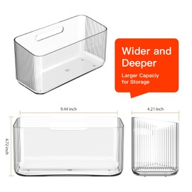 2 Pack Kitchen Wrap Organizer Clear Wall Mounted Bathroom Organizers，No Drilling Wall Door Mount Kitchen Wrap Rack for Foil Wrap, Cling Wrap, and Food Bags (2, Translucent)