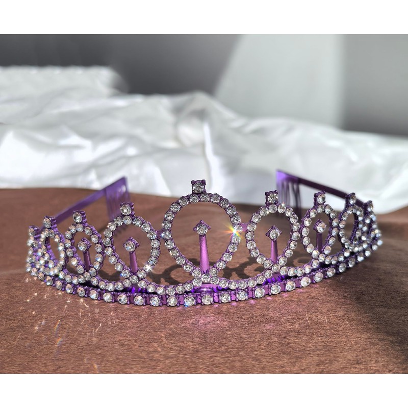 ALRBE TIN Birthday Crowns for Women - Purple Sash and