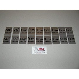 SODA Vending Machine (18) Vend Price Decal Variety Pack - 2 ea. of .50 - $2.50