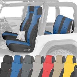 Diver Down Neoprene Seat Cover Set - Fits Jeep TJ 1997-2006 Wrangler - Front and Back Seat Set - Waterproof Custom Fit Seat Covers - Soft Padded Cushion Feel - Thermal Resistant - (Blue, 03-06)