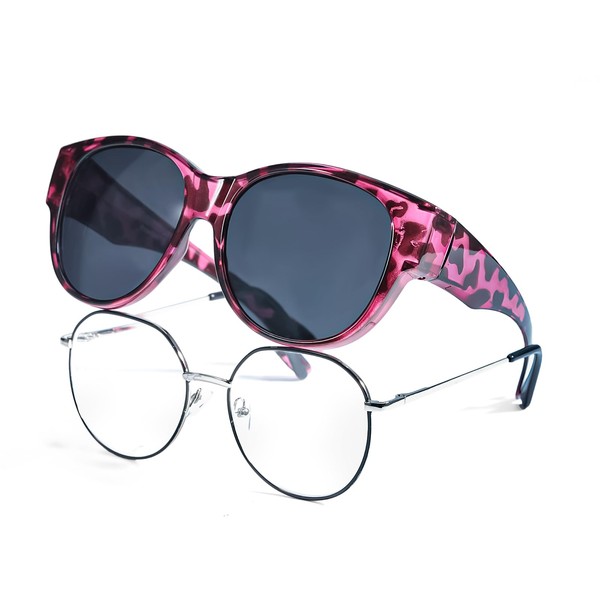 LVIOE Round Trendy Oversized Wraparound Fit-Over Sunglasse Women Men to
