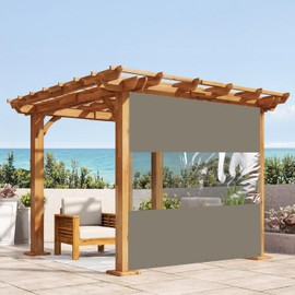 Covers & all Outdoor Clear Panel Curtain, 12 oz Vinyl Outdor Curtains for Patio, Waterproof & Weather Resistant Tarp with Brass Grommets for Pergola, Porch, Gazebos, Balcony (8’ H x 10’ W Feet, Beige)