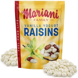 Mariani Vanilla Yogurt Covered Raisins 7oz Resealable Bag – Sweet & Creamy Snack, Real California Raisins, Kosher Certified, On-the-Go Treat, Gluten-Free, Non-GMO