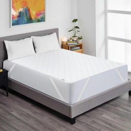 Waterproof Quilted Mattress Protector - Breathable Mattress Protector King Size - Soft Cooling Non Slip Washable Mattress Cover Pad with Corner Elastic Straps