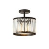 OKELI 9.8" Small Crystal Chandelier Semi Flush Mount Ceiling Light,