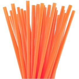 ADMIRING 10 Inch Plastic Drinking Straw 250 Pcs (10 Inch x 0.28 Inch) (Orange)