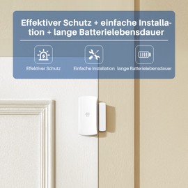 CHUANGO 4260692650099_CGA-0945-DW_FBA DWC-102 Wireless Doorbell Window Sensor Tamper Protection Alexa Google No