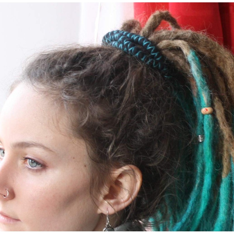 DreadLab - Bendable Spiral Dread Ties (30cm, Black with Blue