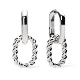 Ana Luisa Double Hoop Earring - Ash DoubleSilver Earrings for Women Trendy - 14K Silver Plated Hoop Earrings - Hypoallergenic, Water-Resistant & Tarnish-Free - 14K Silver Plated