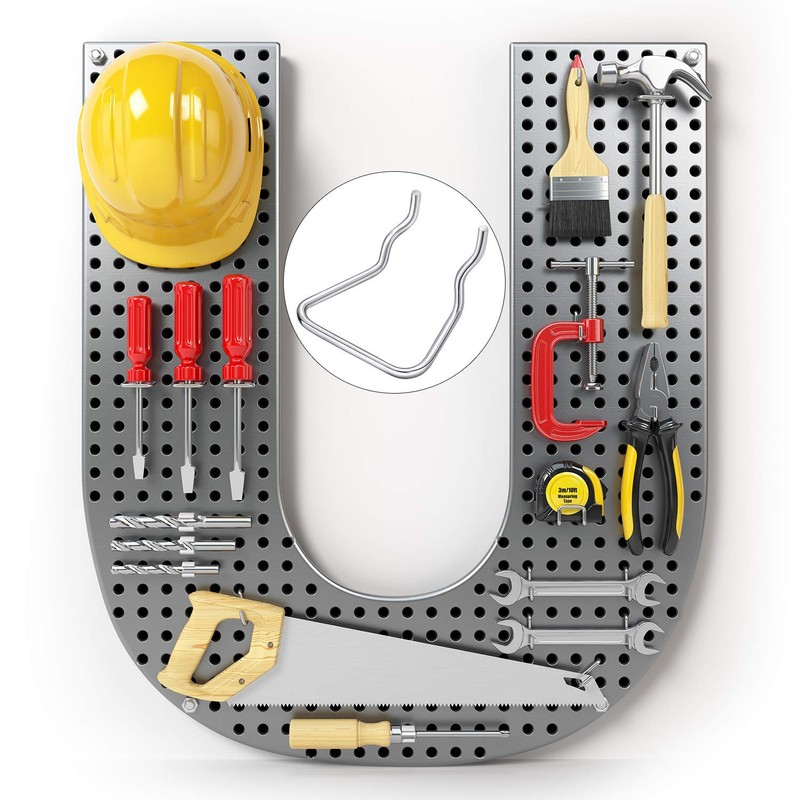 Pegboard Plier Holders, Stainless Steel Double Loop Pegboard Hooks Accessories