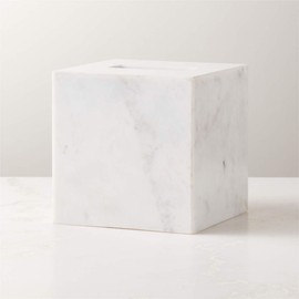 Generic White Marble Bath Accessories (Tissue Box Holder)