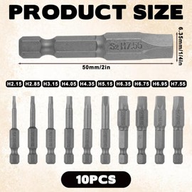10PCS Security Screwdriver Bits Set, Magnetic Pentagon Head Screwdriver Bit Set 1/4 Inch Hex Shank 5 Point Star Bit for Electric Hand Screw Driver Drill Bits, H2.15 H7.55, 2 Inch S2 Steel