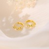 Gold Huggie Earrings for Women, 14k Gold Plated Flower Hoop