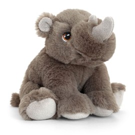 tachi Rhinozeros Soft Toy Rhinozeros 18 cm, Sitting Stuffed Toy Hoofed Animal Dark Grey