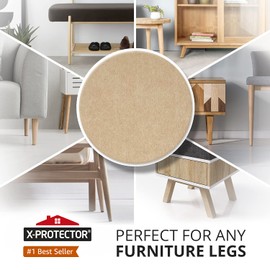 Felt Furniture Pads X-PROTECTOR 8 PCS - Premium 15 x 11 cm Heavy Duty Beige Felt Sheets! Cut Large Furniture Pads to The Size You Need - The Best Felt Floor Protectors for Any Hard Floor!