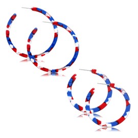 PHALIN Acrylic Hoop Earrings Tortoiseshell Acrylic Earrings Geometric Resin Earring Studs for Women Girls, Acrylic, No Gemstone