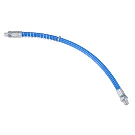 Partuto 1Pc 12 Inch Universal 1/8" NPT Grease Gun Flex Hose - Trailer Flex Grease Hose Extension Non-Slip - Metal Blue