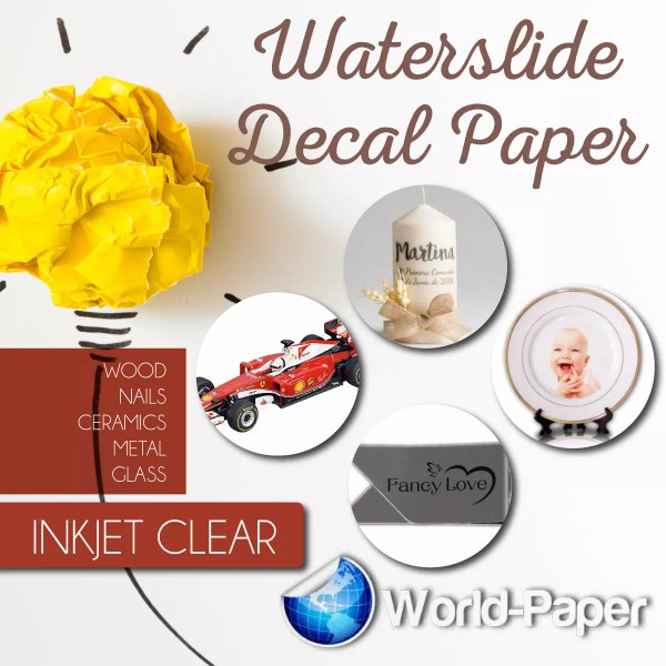 World Paper INKJET CLEAR Waterslide Decal Paper 8.5 x 11,