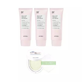 Art Deli 아트델리 멜라컷 톤업 선크림 50ml x3 + 셀라보 선쿠션 시즌2 23g Art Deli Melacut Tone-Up Sunscreen 50ml x3 + Cellabo Sun Cushion Season 2 23g