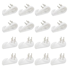 Hocansen 50 Pieces Wall Hooks Anti-marking Plastic Invisible Nail Hooks White Picture Frame Hooks for Wall Decorations (30x15x5/XK-SL)