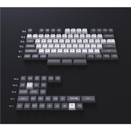 SIKAKEYB PBT Doubleshot 60/64/68/84 Custom Keyboard Keycap,Cherry Profile Compatible with Cherry Gateron Kailh MX Switch Mechanical Keyboard (White Grey)