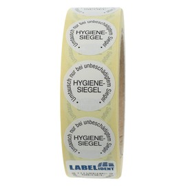 Labelident Sealing Labels Diameter 30 mm - Hygiene Seal - 1,000 Safety Seal Labels on 1 Roll (s), 3 Inch (76.2 mm) Core, Paper
