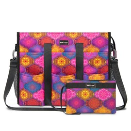 TOPDesign Utility Water Resistant Tote Bag with 22 Exterior & Interior Pockets, Top Zipper Closure & Thick Bottom Support, Perfect Gifts for Working Women, Teachers, Nurses, Accountants (Yoga Totem)