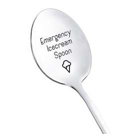 Emergency Ice Cream Spoon Gifts for Men Women Christmas Birthday Gifts for Ice Cream Lovers Coworker Friend Ice Cream Gift Spoons for Husband Mom Funny Ice Cream Spoon Gift