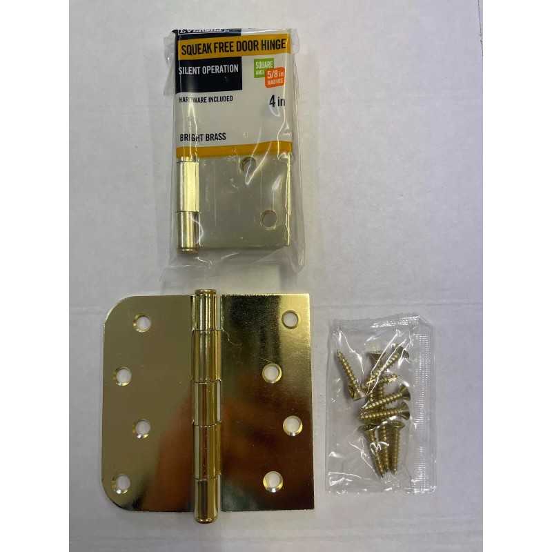 Everbilt Squeak-Free Door Hinge Bright Brass 4" x 5/8" Radius