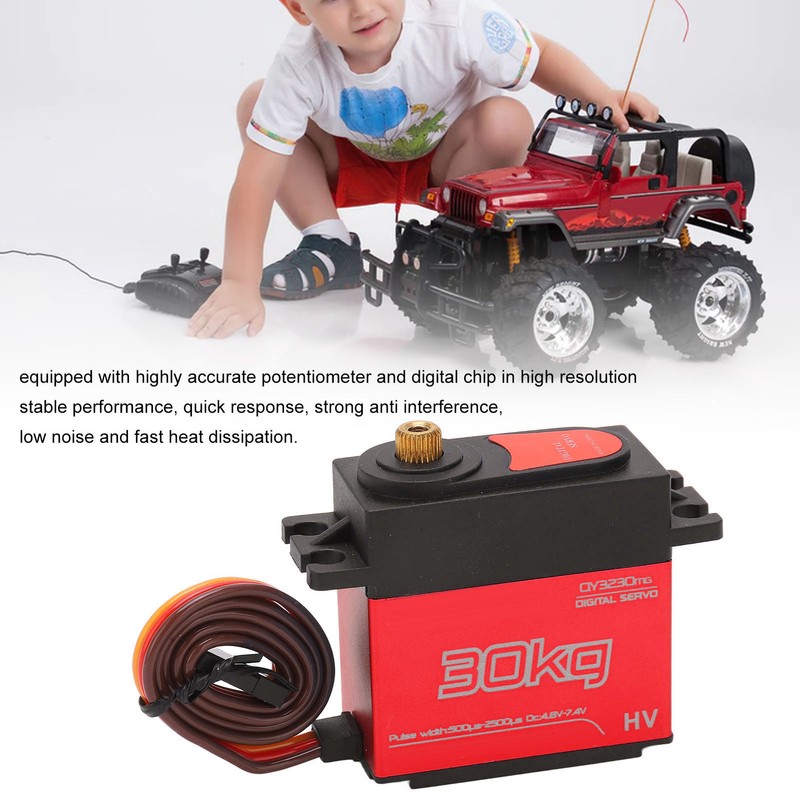 RC 30KG Servo Quick Response Aluminum Alloy 180 Degree Waterproof
