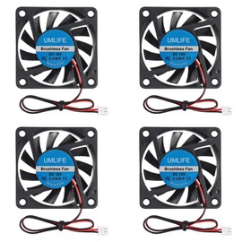 UMLIFE 4-Pack 60mm x 60mm x 10mm 6010 12V Brushless DC Cooling Fan 2pin for DIY 3D Printer Extruder Humidifier