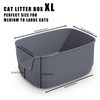 Gefryco Large Cat Litter Box with High Sided 24.6"x18.3"x12.2" -